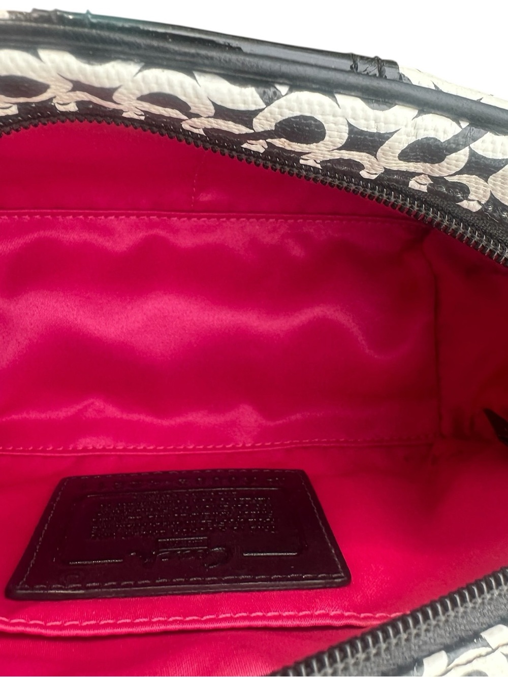 Coach Op Art Y2K Black and White Logo Print Cosmetic Pouch - Picture 6 of 7